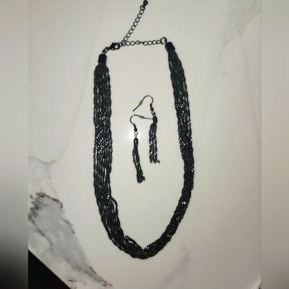 Jewelry - Gun Metal Necklace and Earring set